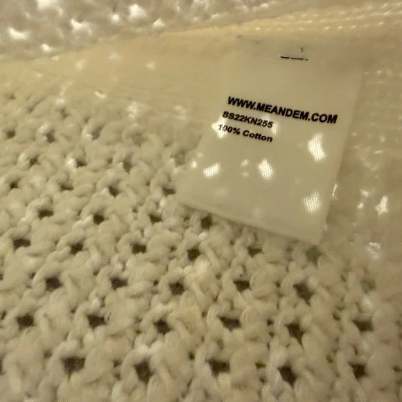 ME+EM White Open-Knit Cotton Sweater Tagged size L, fits more like S-M (!) - Picture 4 of 12